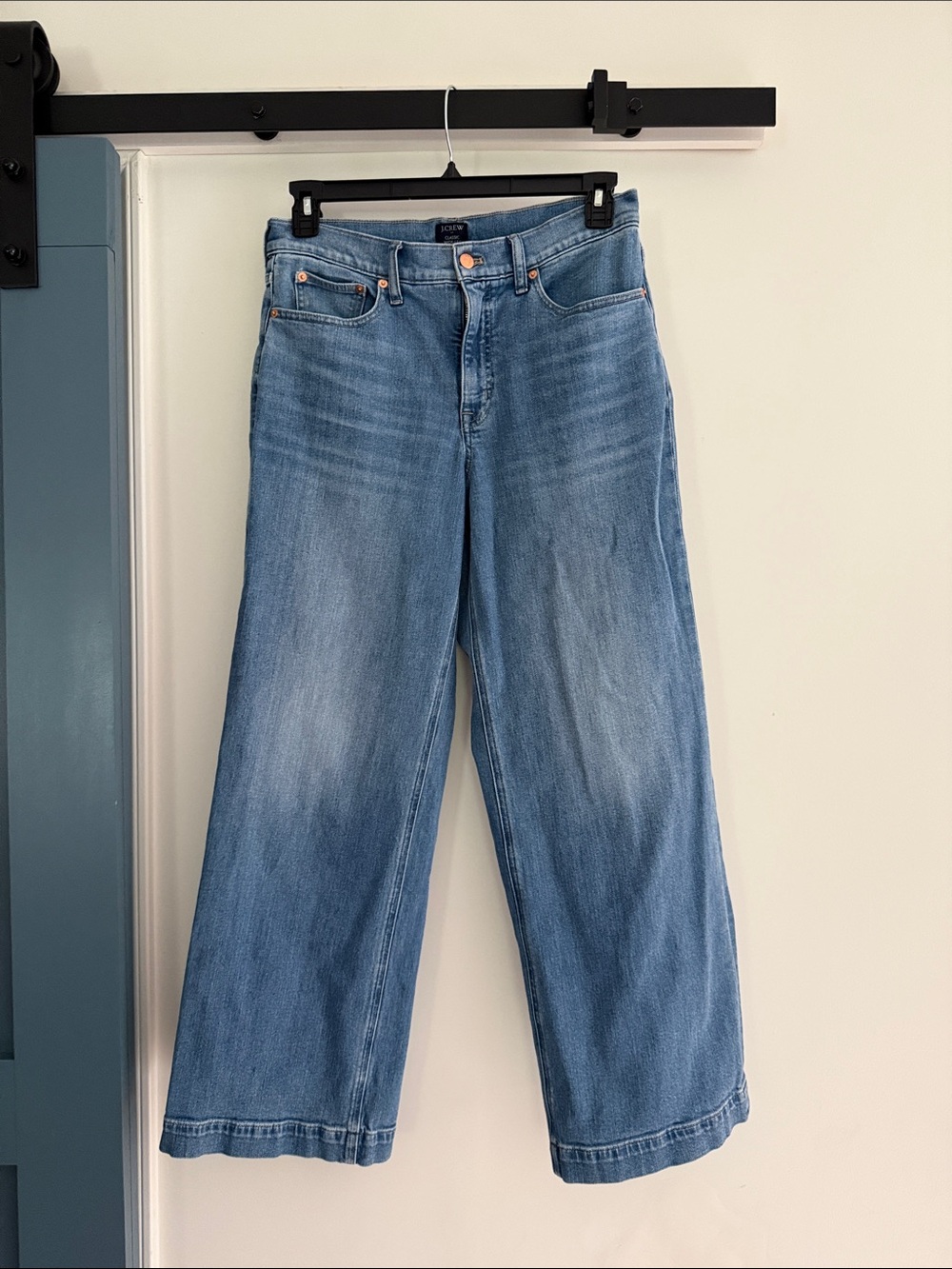 J.Crew Classic Wide-Leg Jeans in Light Blue Denim